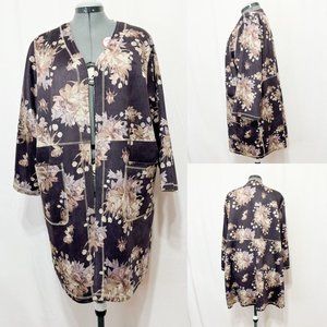 Chelsea & Theodore NWOT Sz 2X Multi Faux Suede Open Front 3/4 Sleeve Duster Ca